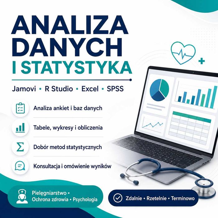 Analiza danych i statystyka medyczna | Jamovi / R / Excel / SPSS