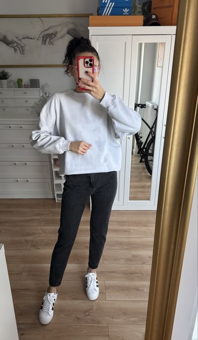Bluza oversize Zara marmurkowa bawełna Zara S basic