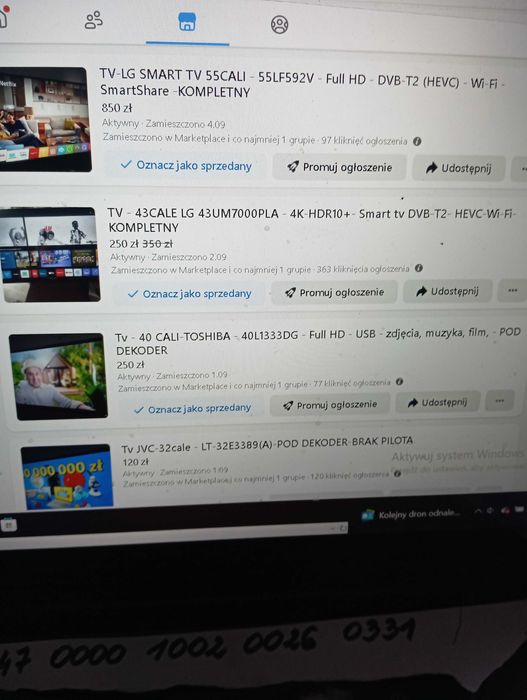 Części do TV Sony - Samsung - Lg - Philips - Manta - i inne modele