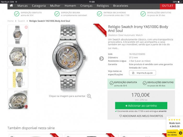 Relógio Swatch excelente estado geral