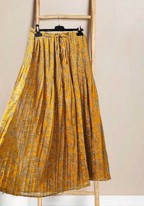 Длинная плиссированная шифоновая летняя юбка Mango, р. М/L