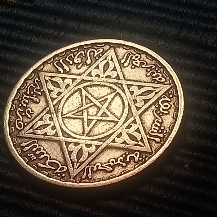 moeda prata 100 francos Marrocos 1372