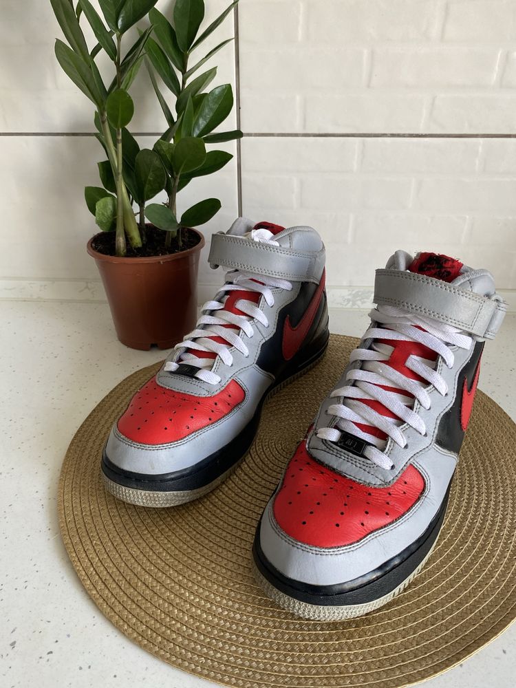 Nike af1 mid grey hot sale