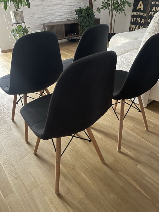 4x krzesla skandynawskie tapicerowane
