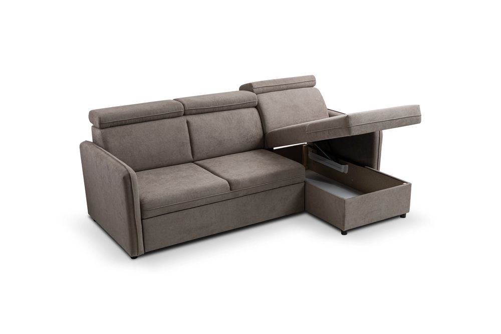 Narożnik BARCELO MINI 220 x 140 - funkcja spania, pojemnik, ruchome zagłówki