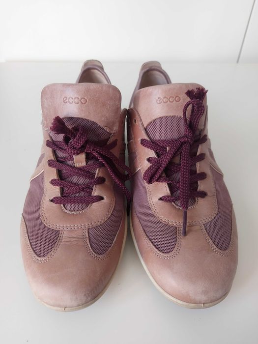 skórzane ecco pudrowy róż