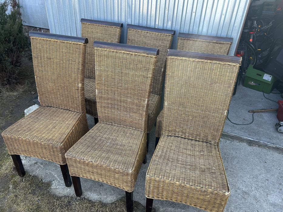 Krzesła ratanowe dębowe i inne