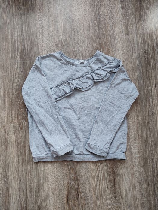 Szara bluza na długi rękaw H&M dziewczynka 134-140