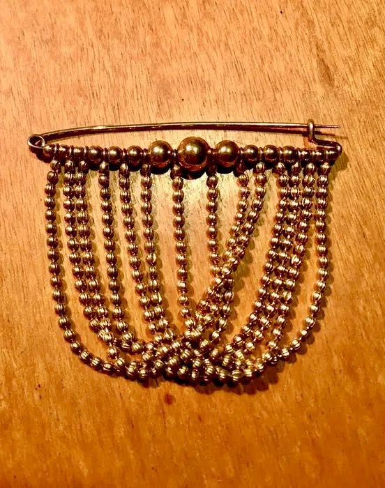 ALFINETE ANTIGO - prata dourada águia 925 - 6,5 x 5,5 cm/s - 16g