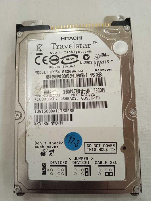 Жорсткий диск до ноутбука Hitachi Trawelstar