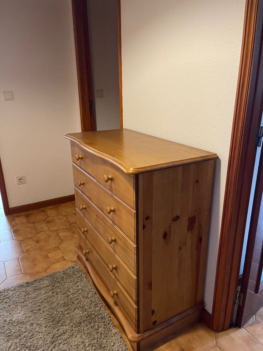 Cómoda c/gavetas, castanha, 90x95cm