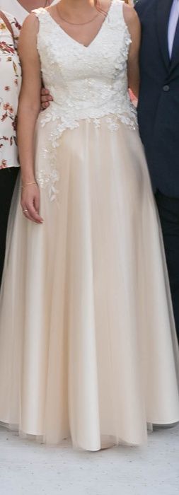 sukienka ślubna - kwiaty 3D