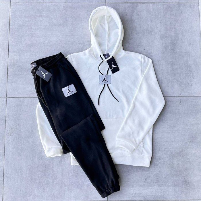 Зимний спортивный костюм мужской Jordan теплый худи штаны на флисе