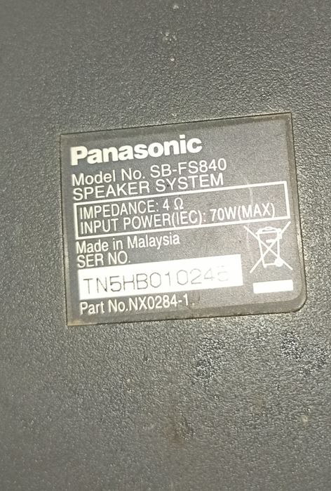Głośniki Panasonic SB-FS840