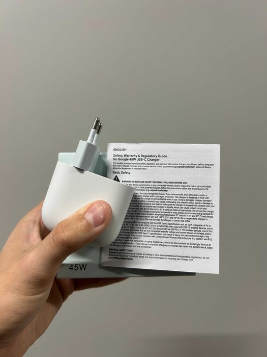 Зарядний блок Google Pixel 45w USB-C швидкісний адаптер для всіх Pixel