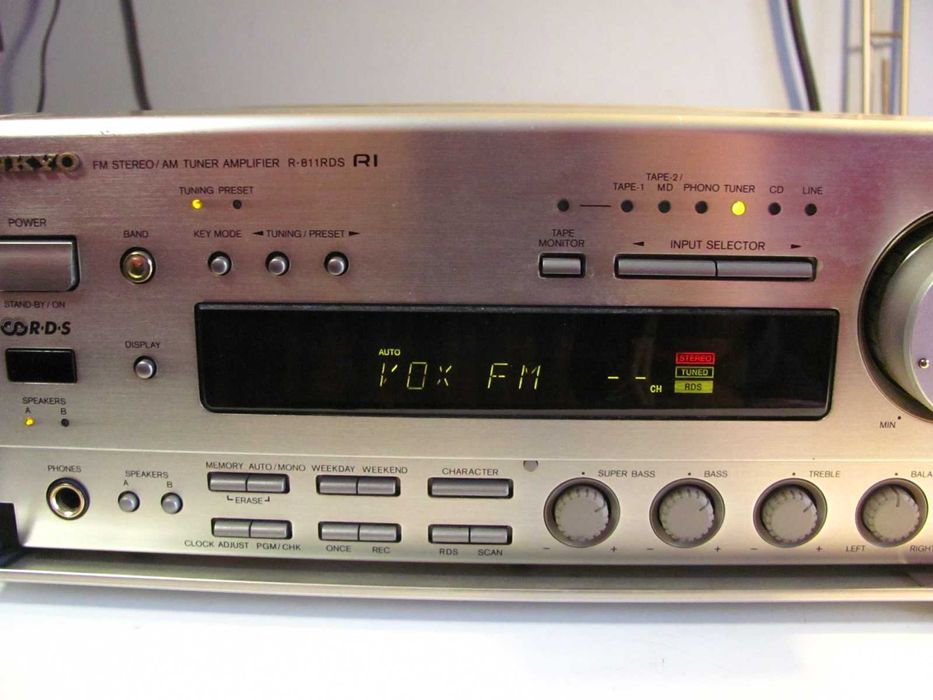 Mini wieża - amplituner stereo Onkyo R-811 RDS CD deck Phono audio in