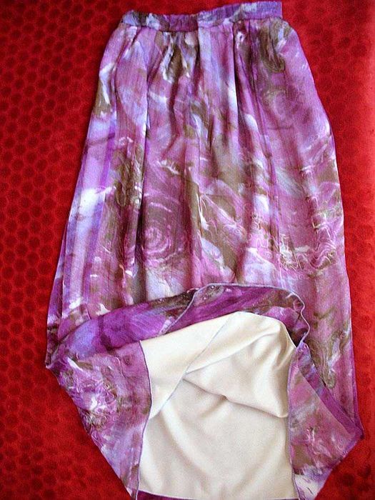 Spódnica - marszczona szyfon - 40 L - pas 72 - 84 cm