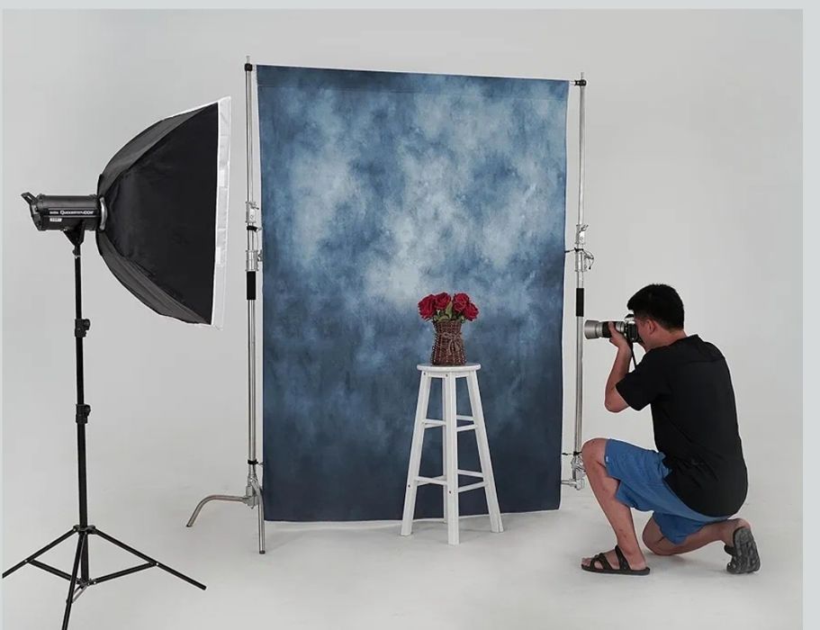 Niebieskie tło fotograficzne 300x300 cm