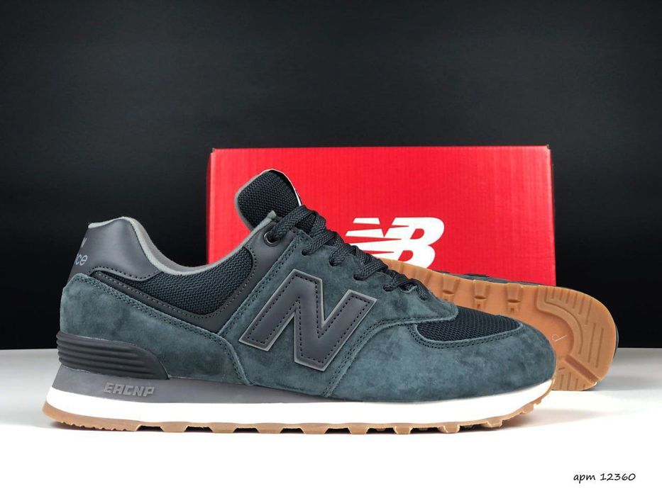 Чоловічі кросівки new balance 574 нью беланс сірі чорні сині