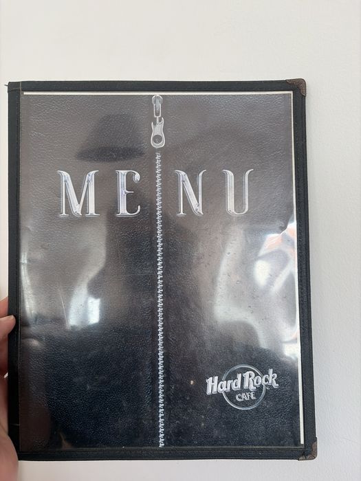 menu original Hard Rock Cafe Lisboa de 2003 / ano de abertura.