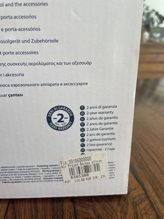 Máquina de nebulizações Air project usada 1x