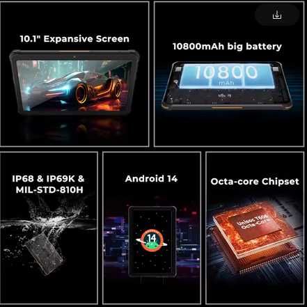 Hotwav R8 Tablet. 12Gb(4+8)/128Gb, 10800Маh, 13Mp, Dual SIM 4G+Wi-Fi