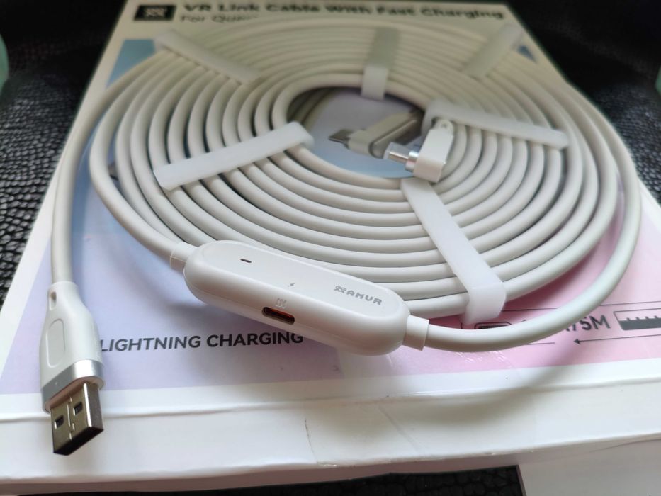 AMVR Link Cable USB3.2 gen1 New! Кабель з зарядним портом Meta Quest 3