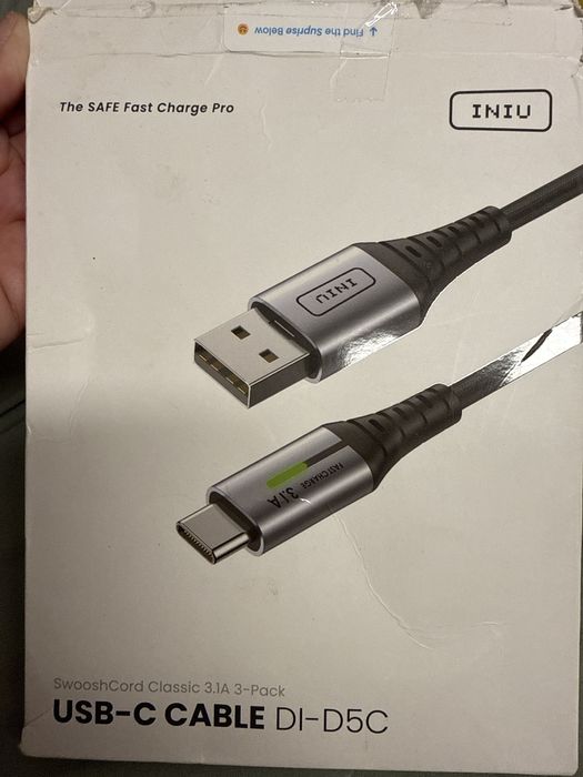 Kable USB typu C marki INIU 3 sztuki