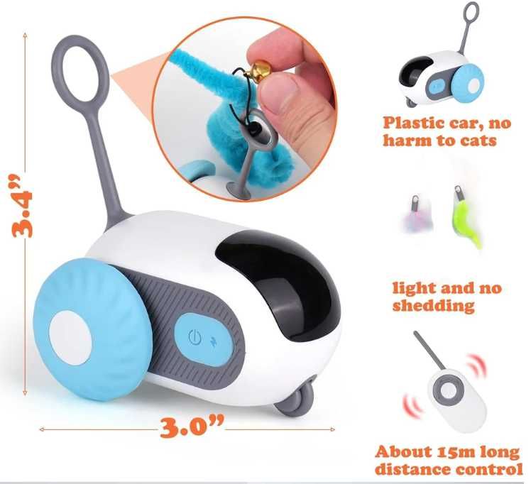 Машинка для котів і собак на пульті керування (USB, 2 режими, пульт)