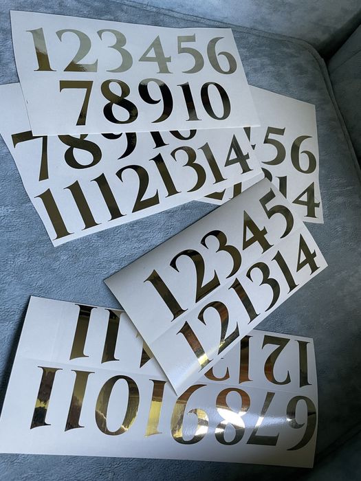Złote numery na stoły 1-12
