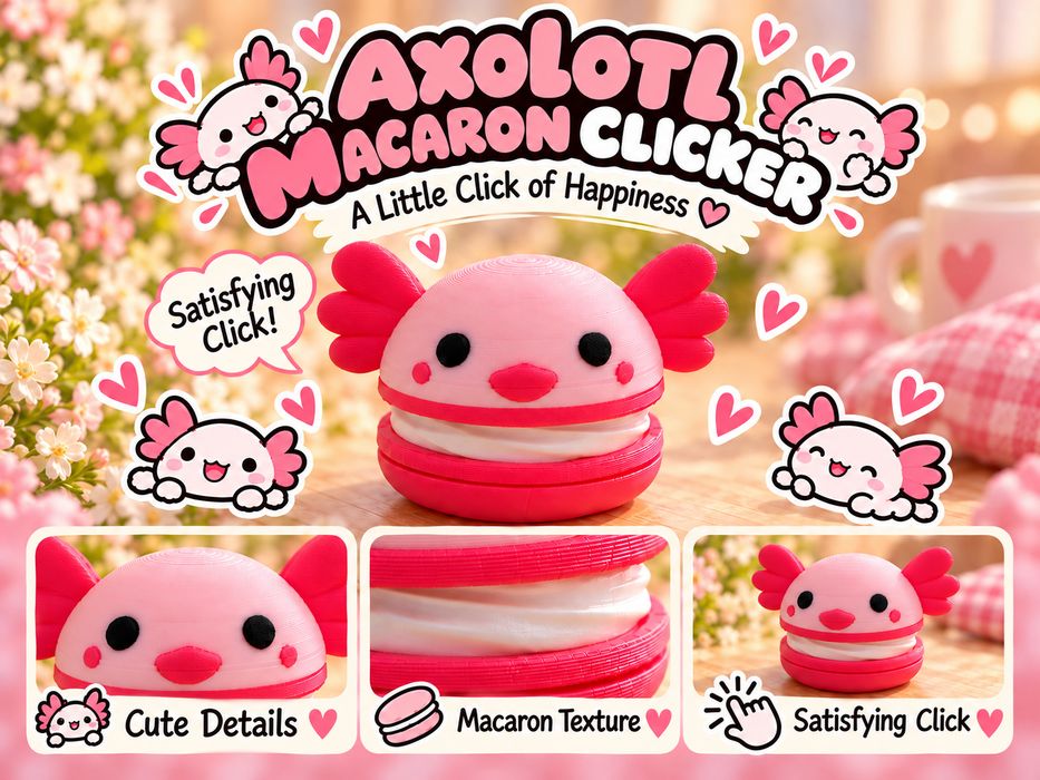 Clicker fidget axolote macaron