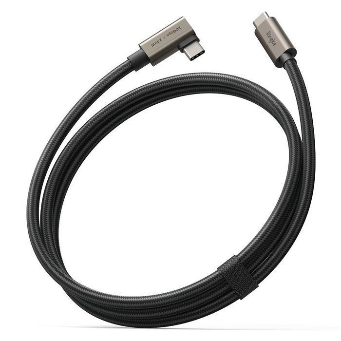 Kabel kątowy Ringke 3.2 gen. 2x2 USB-C, PD 3.1 240W 1m - czarny