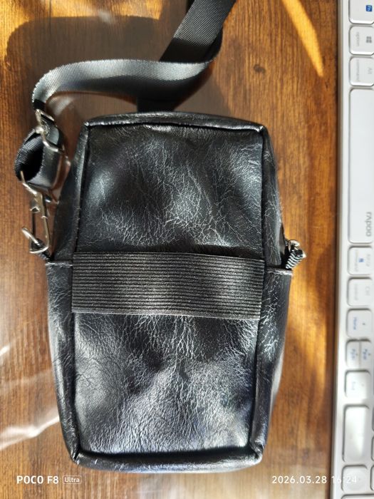 Bolsa tiracolo preta, 19*11cm