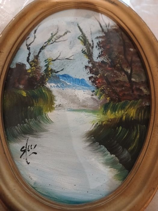 Quadro decorativo pintado a mao