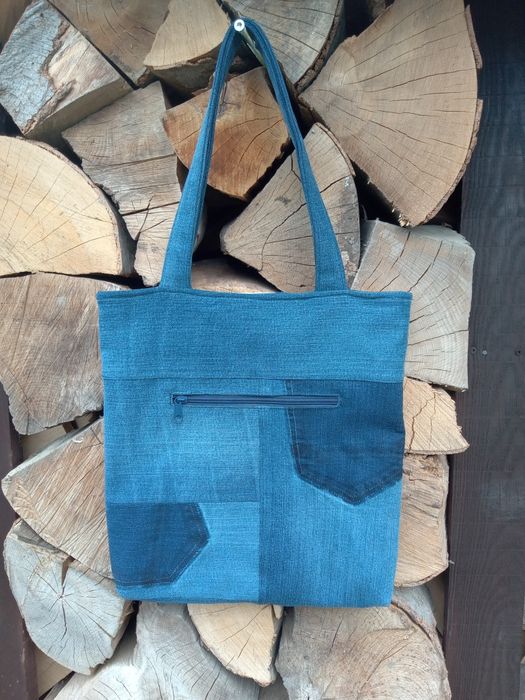Torebka jeansowa dżinsowa recykling handmade rękodzieło