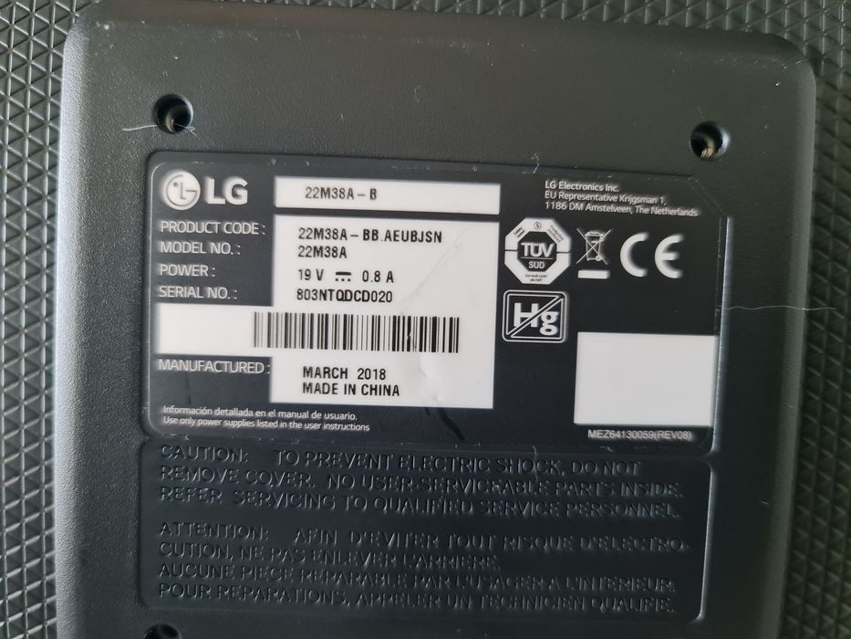 Monitor LG 22" 22M38A-B