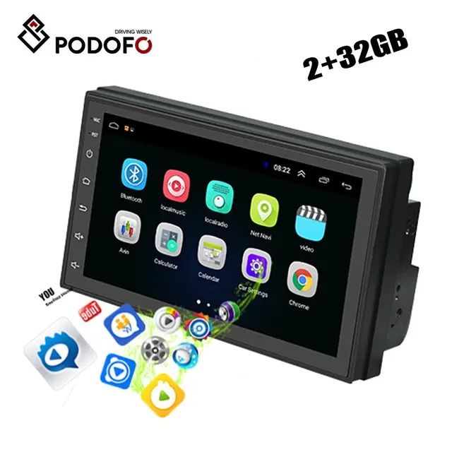 Radio 2din 7 polegadas Android 2/32GB GPS WiFi NOVO