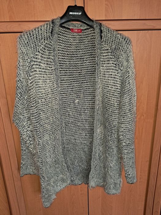 Kardigan szary, kardigan l/xl, sweter damski l