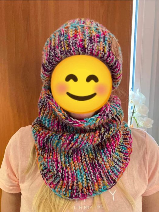 Czapka komin rekodzielo Handmade