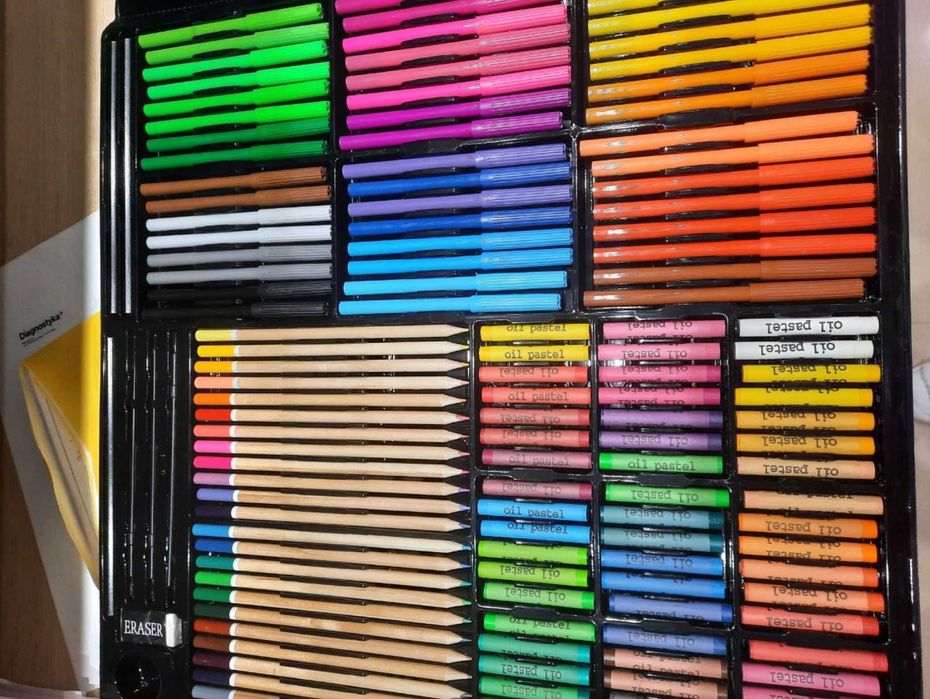 XXL Duży Zestaw Do Malowania Rysowania Artystyczny Dla Dzieci Walizka