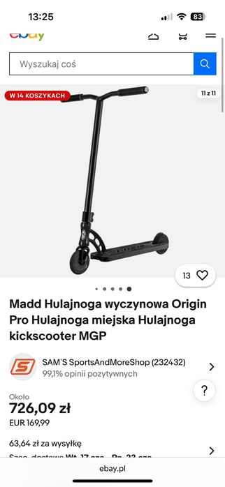 Hulajnoga wyczynowa MGP Origin Pro czarna