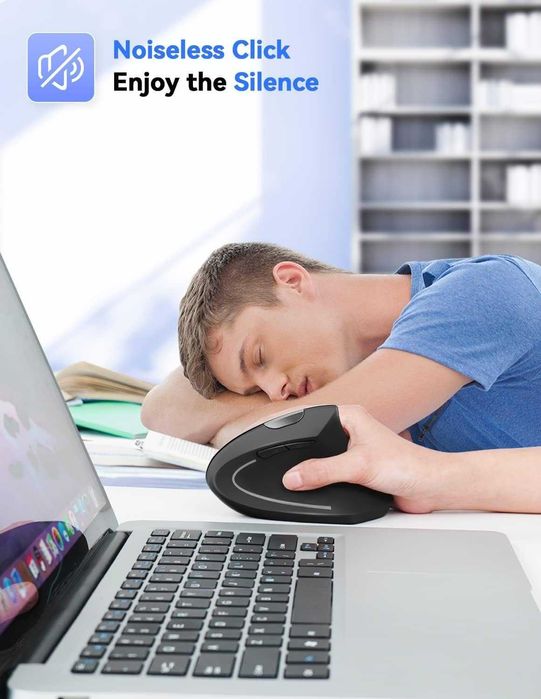 Mysz bezprzewodowa 5 poziomów 4800DPI czarna