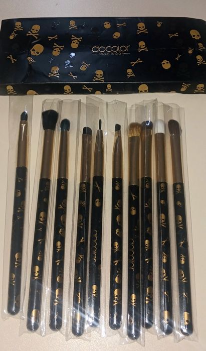 Docolor Eye Makeup Brush Set. Набір пензлів для тіней "Goth", 10 шт.