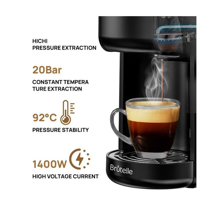 Máquina de Café 3‑em‑1 Digital - Nespresso - Dolce Gusto - Café em Pó - 1400W - 20 Bar - NOVO - Envio Gratuito
