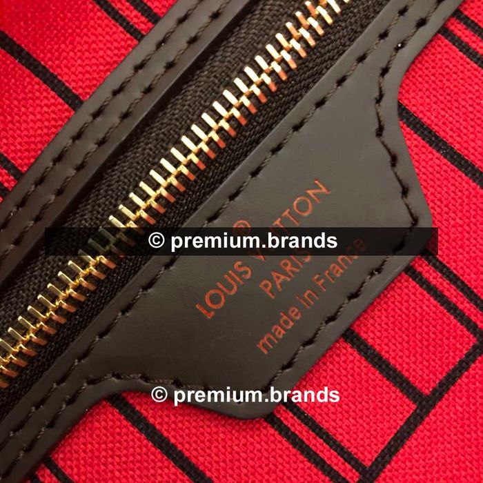 Torebka Louis Vuitton Neverfull MM canvas Damier Ebene/skóra naturalna