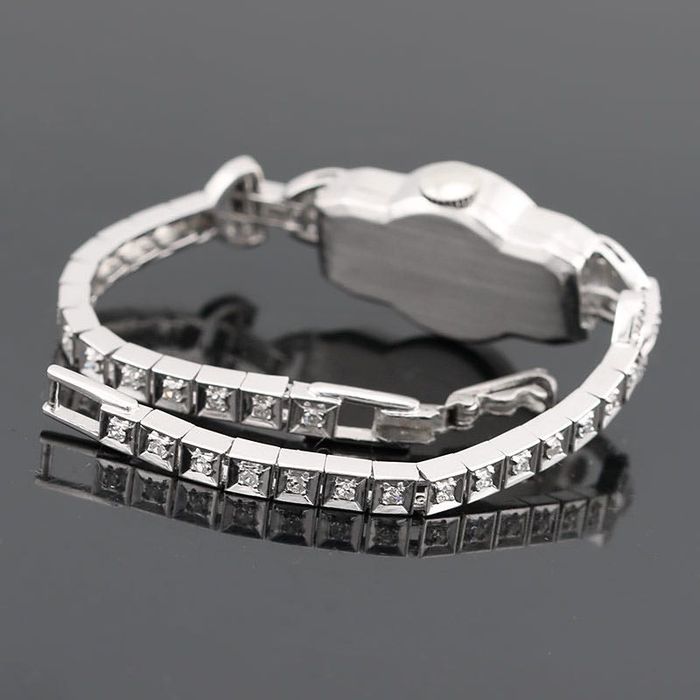 Platynowy zegarek ART DECO z diamentami 0.96ct koktajlowy