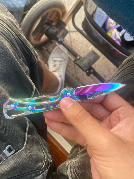 Складной Нож хамелеон брелок карабин походный ножик бабочка