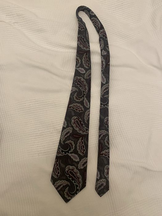 Szaro bordowy retro krawat vintage