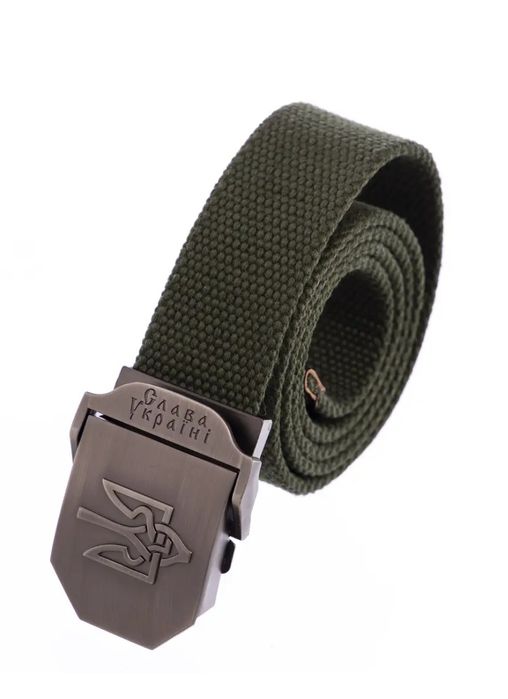 Тактичний військовий ремінь Герб Слава Україні Олива