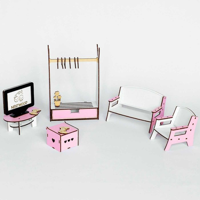 Ляльковий будинок Барбі меблі Вітальня в подарунок Кукольный дом Барби